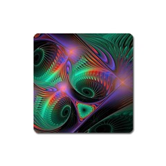 Circle Art 3d Artwork Graphics Vortex Colorful Digital Art Square Magnet by uniart180623