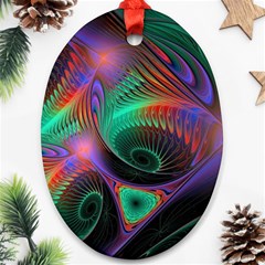 Circle Art 3d Artwork Graphics Vortex Colorful Digital Art Oval Ornament (two Sides) by uniart180623