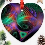 Circle Art 3d Artwork Graphics Vortex Colorful Digital Art Heart Ornament (Two Sides) Front