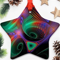 Circle Art 3d Artwork Graphics Vortex Colorful Digital Art Star Ornament (two Sides) by uniart180623