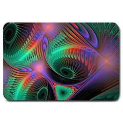 Circle Art 3d Artwork Graphics Vortex Colorful Digital Art Large Doormat by uniart180623