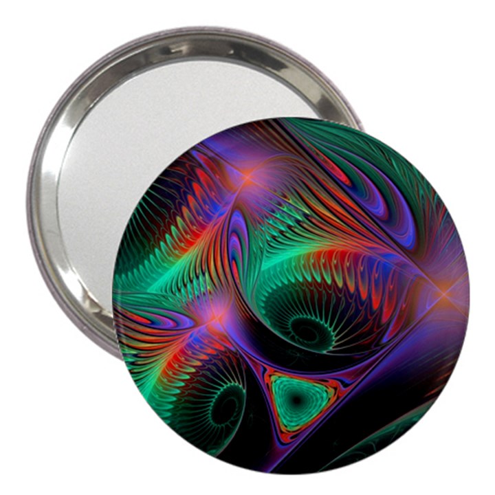 Circle Art 3d Artwork Graphics Vortex Colorful Digital Art 3  Handbag Mirrors