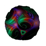 Circle Art 3d Artwork Graphics Vortex Colorful Digital Art Standard 15  Premium Flano Round Cushions Back