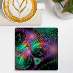 Circle Art 3d Artwork Graphics Vortex Colorful Digital Art Uv Print Square Tile Coaster  by uniart180623