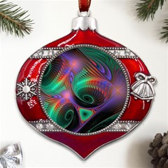 Circle Art 3d Artwork Graphics Vortex Colorful Digital Art Metal Snowflake And Bell Red Ornament