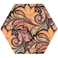 Colorful Paisley Background Artwork Paisley Patterns Wooden Puzzle Hexagon by uniart180623