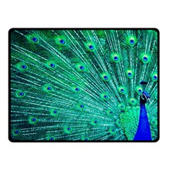 Green And Blue Peafowl Peacock Animal Color Brightly Colored Two Sides Fleece Blanket (small) by uniart180623