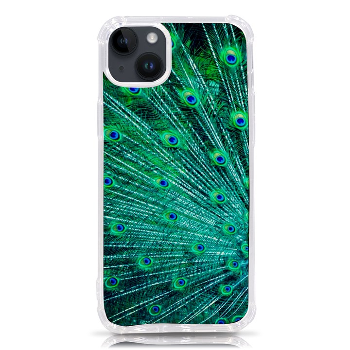 Green And Blue Peafowl Peacock Animal Color Brightly Colored iPhone 14 Plus TPU UV Print Case