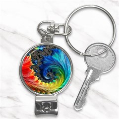 Colorful Digital Art Fractal Design Nail Clippers Key Chain by uniart180623