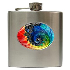 Colorful Digital Art Fractal Design Hip Flask (6 Oz) by uniart180623