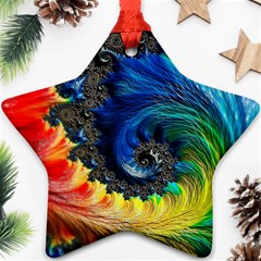 Colorful Digital Art Fractal Design Star Ornament (two Sides) by uniart180623