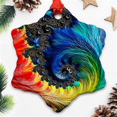 Colorful Digital Art Fractal Design Snowflake Ornament (two Sides) by uniart180623