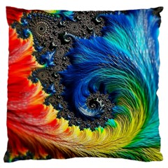 Colorful Digital Art Fractal Design Large Cushion Case (two Sides) by uniart180623