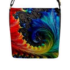 Colorful Digital Art Fractal Design Flap Closure Messenger Bag (l) by uniart180623