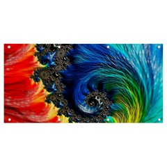 Colorful Digital Art Fractal Design Banner And Sign 8  X 4  by uniart180623