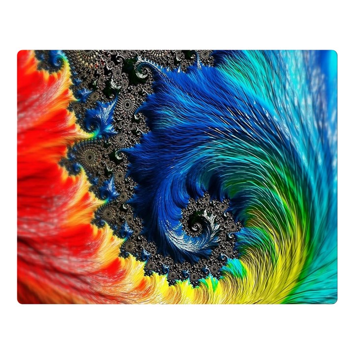 Colorful Digital Art Fractal Design Premium Plush Fleece Blanket (Large)