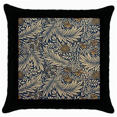 Brown Vintage Background Vintage Floral Pattern Brown Throw Pillow Case (black) by uniart180623