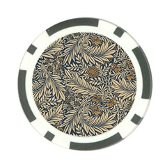 Brown Vintage Background Vintage Floral Pattern Brown Poker Chip Card Guard (10 Pack) by uniart180623