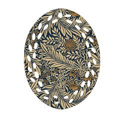 Brown Vintage Background Vintage Floral Pattern Brown Oval Filigree Ornament (two Sides) by uniart180623