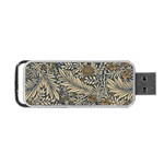 Brown Vintage Background Vintage Floral Pattern Brown Portable USB Flash (One Side) Front