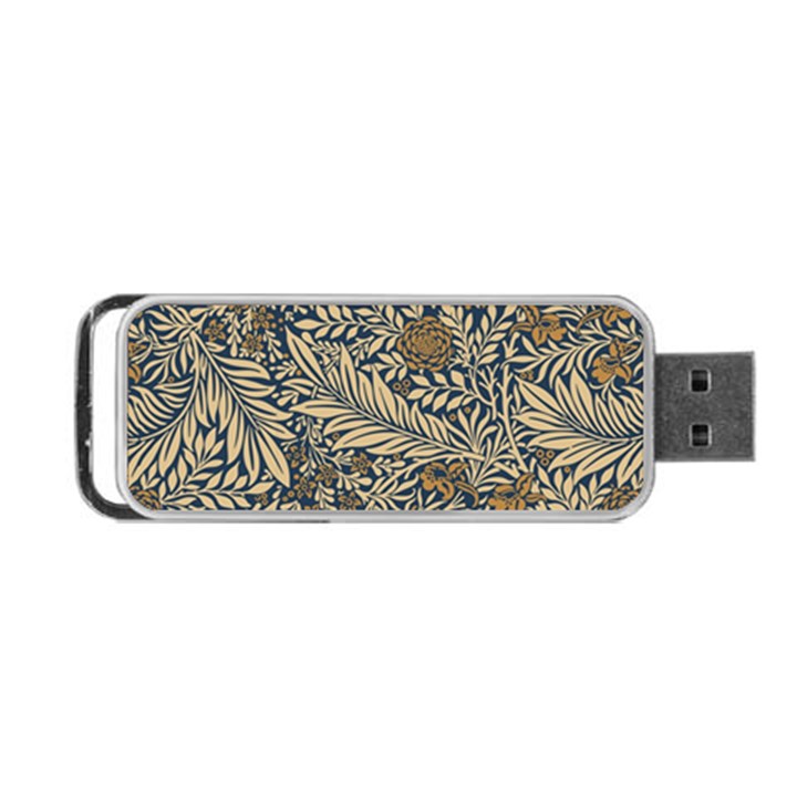 Brown Vintage Background Vintage Floral Pattern Brown Portable USB Flash (One Side)