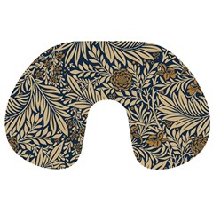 Brown Vintage Background Vintage Floral Pattern Brown Travel Neck Pillow by uniart180623