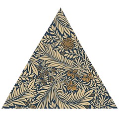 Brown Vintage Background Vintage Floral Pattern Brown Wooden Puzzle Triangle by uniart180623