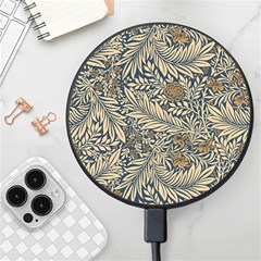 Brown Vintage Background Vintage Floral Pattern Brown Wireless Fast Charger(black) by uniart180623