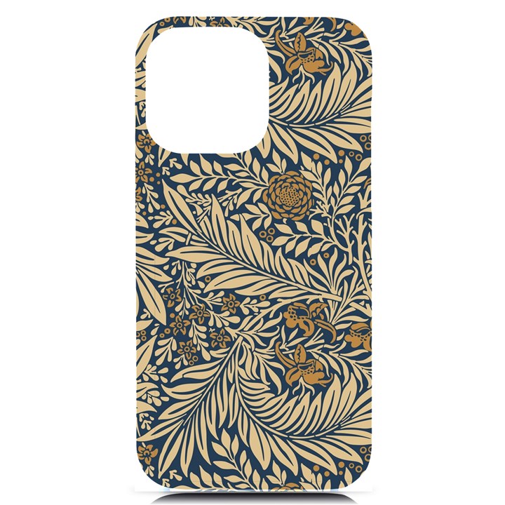 Brown Vintage Background Vintage Floral Pattern Brown iPhone 14 Pro Max Black UV Print Case