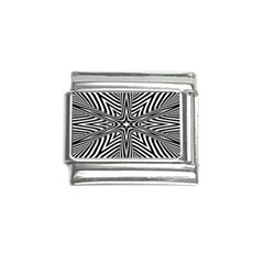 Fractal Star Mandala Black And White Italian Charm (9mm) by uniart180623