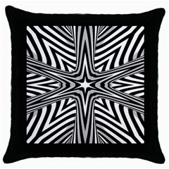 Fractal Star Mandala Black And White Throw Pillow Case (black) by uniart180623