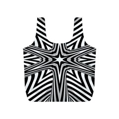 Fractal Star Mandala Black And White Full Print Recycle Bag (s) by uniart180623