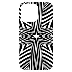 Fractal Star Mandala Black And White Iphone 14 Pro Max Black Uv Print Case by uniart180623