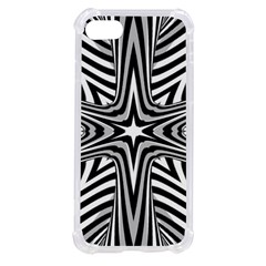 Fractal Star Mandala Black And White Iphone Se by uniart180623