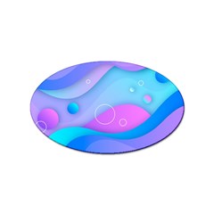 Colorful Blue Purple Wave Sticker (oval) by uniart180623