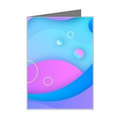 Colorful Blue Purple Wave Mini Greeting Card by uniart180623