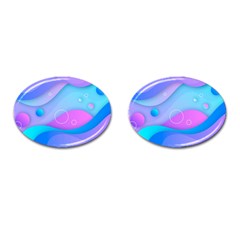 Colorful Blue Purple Wave Cufflinks (oval) by uniart180623