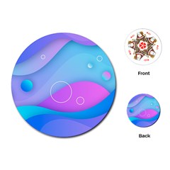 Colorful Blue Purple Wave Playing Cards Single Design (round)