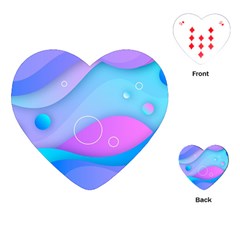 Colorful Blue Purple Wave Playing Cards Single Design (heart)