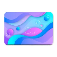 Colorful Blue Purple Wave Small Doormat by uniart180623