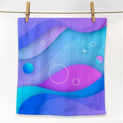 Colorful Blue Purple Wave Face Towel