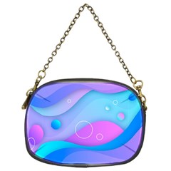 Colorful Blue Purple Wave Chain Purse (two Sides) by uniart180623