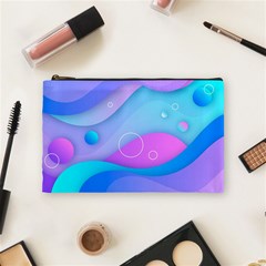 Colorful Blue Purple Wave Cosmetic Bag (medium) by uniart180623