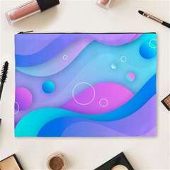 Colorful Blue Purple Wave Cosmetic Bag (xl) by uniart180623