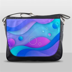 Colorful Blue Purple Wave Messenger Bag by uniart180623