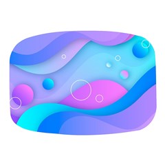 Colorful Blue Purple Wave Mini Square Pill Box