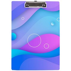 Colorful Blue Purple Wave A4 Acrylic Clipboard