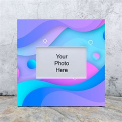 Colorful Blue Purple Wave White Box Photo Frame 4  X 6 