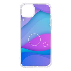 Colorful Blue Purple Wave Iphone 14 Plus Tpu Uv Print Case by uniart180623