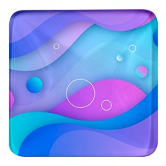 Colorful Blue Purple Wave Square Glass Fridge Magnet (4 Pack)